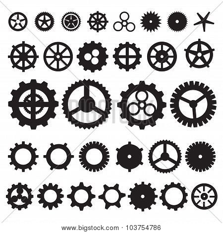 Steampunk collection machine gear. wheel cogwheel vector, set of gear wheels, collection of vector g