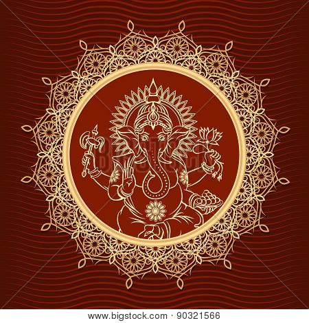 Lord Ganesha sunburst