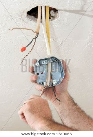 Electrician Wiring Ceiling Box