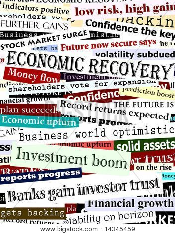 Background editable vector design of newspaper headlines about economic recovery