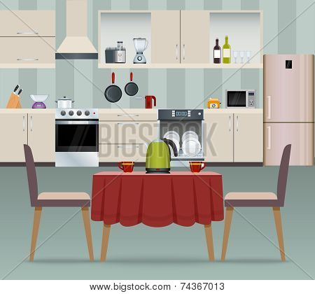 Kitchen interior poster