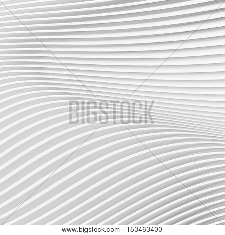 White Architecture Circular Background. Abstract Interior Design. 3d Modern Architecture Render. Futuristic Building Construction. Geometric Structure