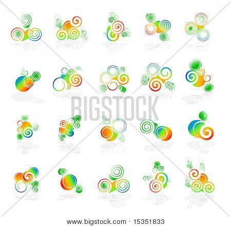 Color swirl design elements