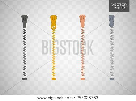 Vector Illustration Of 1 2 3 Concept Template Zippered Lock And Unlock.vector Icon Closed And Open Z