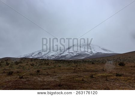 Bikers On The Strato Vulcano Cotopaxi, Ecuador