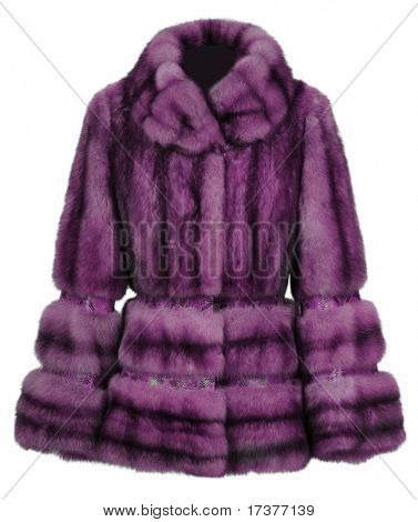 violet fur coat