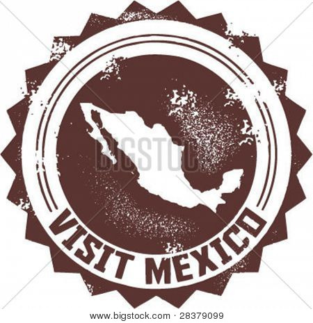 Visit Mexico Vintage Stamp