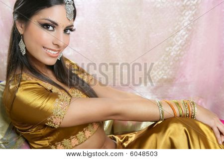 Beautiful Indian Brunette Traditional Fashion Style