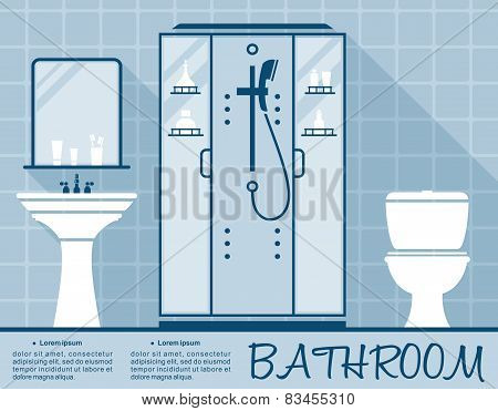 Bathroom design infographic flat template