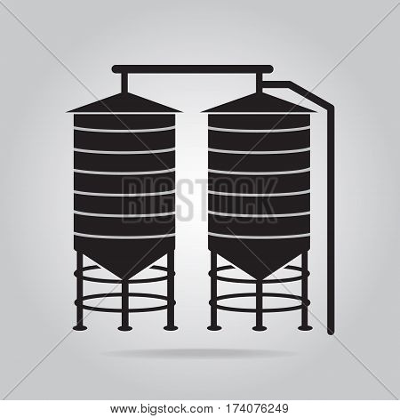 Agricultural silo icon, silo sign vector illustration