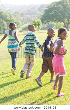 African american children running