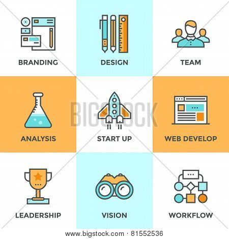 New Product Development Line Icons Set