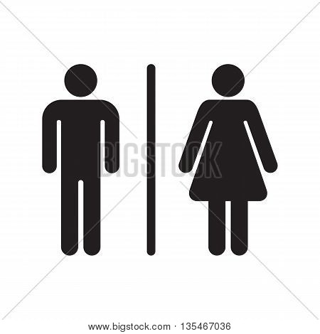 WC icons isolated on a white background. Washroom icon. Restroom sign. Gender icon. Male and female sign collection. Gender symbols. Man and woman icon