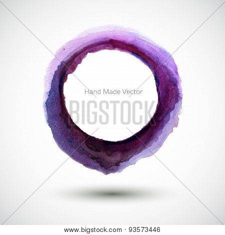 Vector Watercolor Violet Round