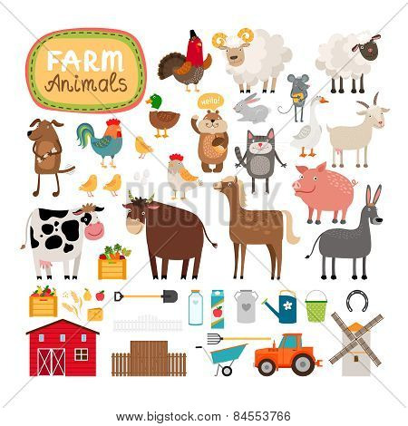 Vector farm animals