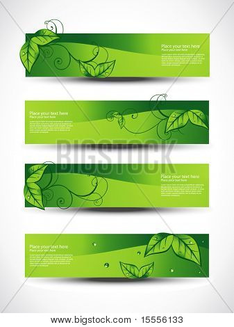 eco set of headers with four different style