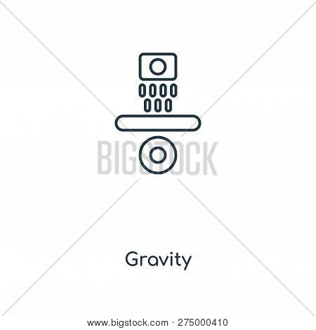 Gravity Icon In Trendy Design Style. Gravity Icon Isolated On White Background. Gravity Vector Icon 