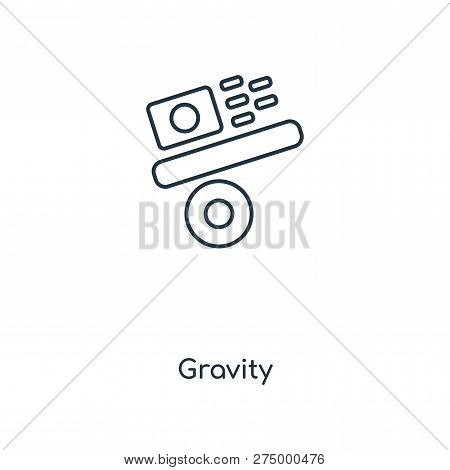 Gravity Icon In Trendy Design Style. Gravity Icon Isolated On White Background. Gravity Vector Icon 