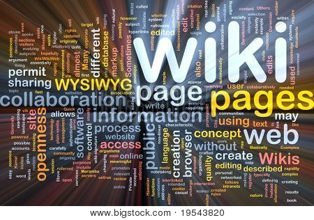 Фон концепции wordcloud иллюстрации вики-страниц светящийся свет