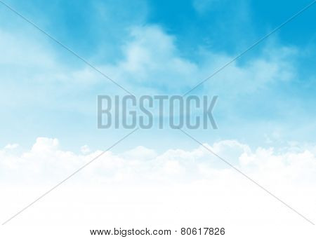 Blue sky and clouds abstract background illustration with copy space