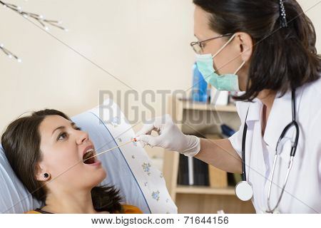 Doctor Testing Biological Specimen