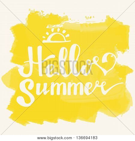 Hello Summer. Summer Season. Summer Wallpaper. Summer Time. Happy Summer. Summer Day. Summer Design. Summer Vector. Summer Text. Summer Lettering. Summer Art. Summer Watercolor. Summer Decoration.