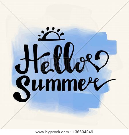 Hello Summer. Summer Season. Summer Wallpaper. Summer Time. Happy Summer. Summer Day. Summer Design. Summer Vector. Summer Text. Summer Lettering. Summer Art. Summer Watercolor. Summer Decoration.