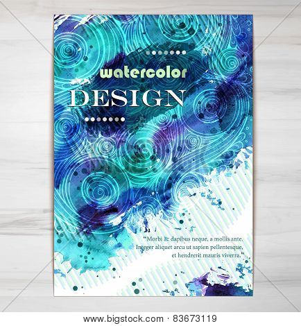 Poster Template with Watercolor Splash.