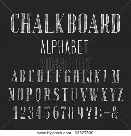 Chalkboard Alphabet Vector Font.