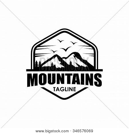 Mountain Logo, Mountain Logo Vector, Hills Logo, Mountain Symbol, Mountain Icon, Mountain Logo Templ