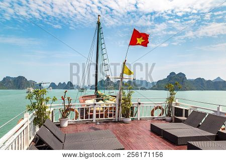 World Natural Heritage Halong Bay, Vietnam In A Summer Day