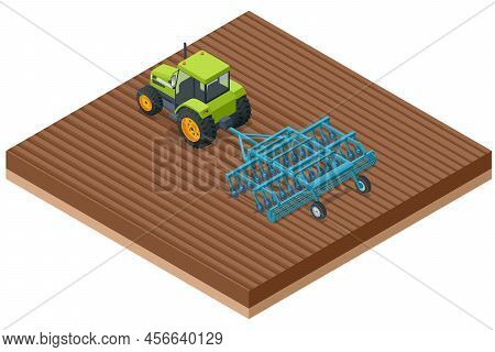 Isometric Agricultural Cultivator. A Cultivator Is A Piece Of Agricultural Equipment Used For Second