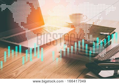 Statistic graph of stock market data and financial analysis. 
Stock market graph. Stock market earning. Stock market indicator. Stock market financial graph. Stock market analysis. Financial statistic analysis. 
Financial investment graph.