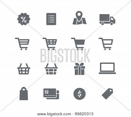 Online shopping icons