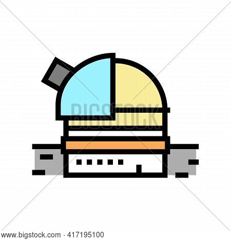 Observatory Planetarium Color Icon Vector. Observatory Planetarium Sign. Isolated Symbol Illustratio