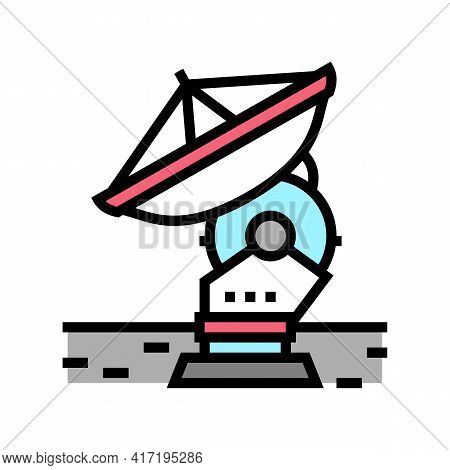 Antenna Radar Planetarium Color Icon Vector. Antenna Radar Planetarium Sign. Isolated Symbol Illustr