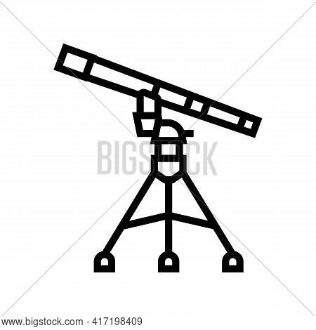 Refractor Planetarium Line Icon Vector. Refractor Planetarium Sign. Isolated Contour Symbol Black Il