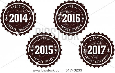 Class of 2014 2015 2016 2017 Graduation Stamps