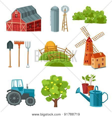 Farm decorative multicolored set