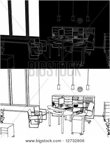 Interior Office Room Vector 0...