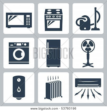 Vector Major Appliances Icons Set