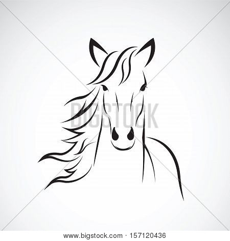 Vector image of a horse head design on white background Horse Logo. Wild Animals. Vector illustration.