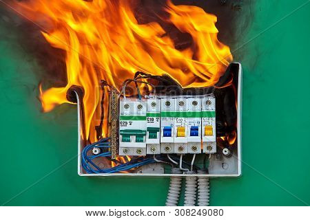 Damaged Circuit Breaker Became The Cause Of Electrical Short Circuit And Caused The Switchboard To I