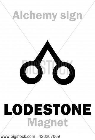 Alchemy Alphabet: Lodestone (magnet < Magnes, Magnes Lapis 