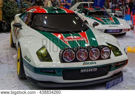 Lyon, France, November 5, 2021 : Lancia Stratos Rally Cars In Salon Epoq'auto, Organized Since 1979,