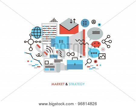 Market Strategy Flat Line Illustration