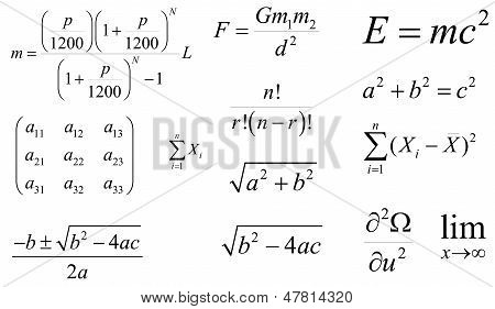 Matematyka i fizyka wektor formuły. Warstwowe. Edytowalne