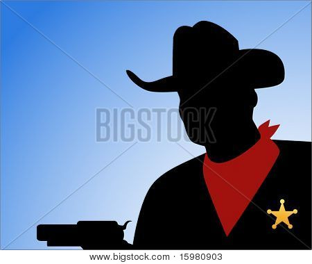 sheriff silhouette (full gun hidden behind sheriff for other uses)