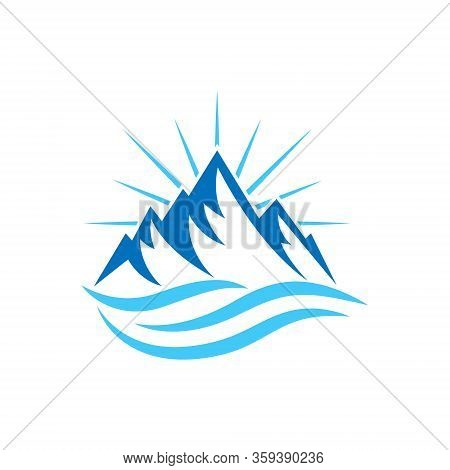 Mountains. Mountain logo vector. Mountain icon vector. Mountain icon. Mountains logo. Mountain logo template. Mountains logo design. Mountains emblem logo. Mountains logo vector illustration for Outdoor Adventure.