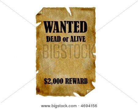 Blank Aged Wanted Poster